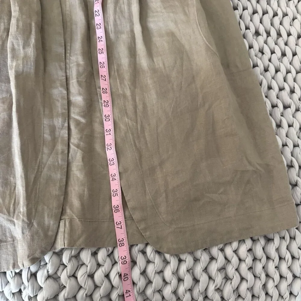 Pure Jill Elements 100% Linen Open Front Duster Jacket Women’s M Brown Lagenlook - Picture 8 of 9